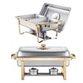 Miniatyrbillede 2 af 2: Chafing Dish Buffet Sæt, Rustfrit Stål, 8 Qt Kapacitet, Inkluderer Glaslåg,2 pakker