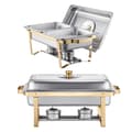 Miniatyrbillede 1 af 2: Chafing Dish Buffet Sæt, Rustfrit Stål, 8 Qt Kapacitet, Inkluderer Glaslåg,2 pakker