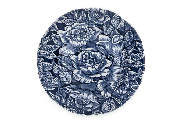 Ink Blue Hibiscus Tallrik 21.5cm