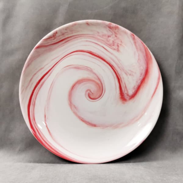 6 stycken tallrikar 25 cm marmor rosa Dala