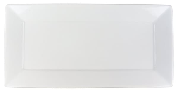 Rektangulær porcelænstallerken stor - 4-pak