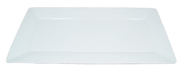 Stor rektangulær porcelænstallerken med hældning - 6 stk.