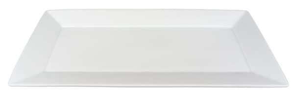 Stor rektangulær porcelænstallerken med hældning - 6 stk.