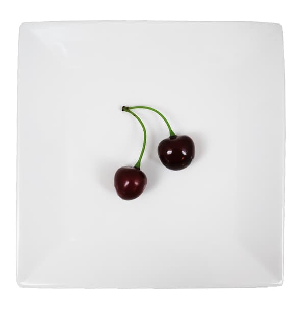 Firkantede porcelænstallerkener - 12 stk.