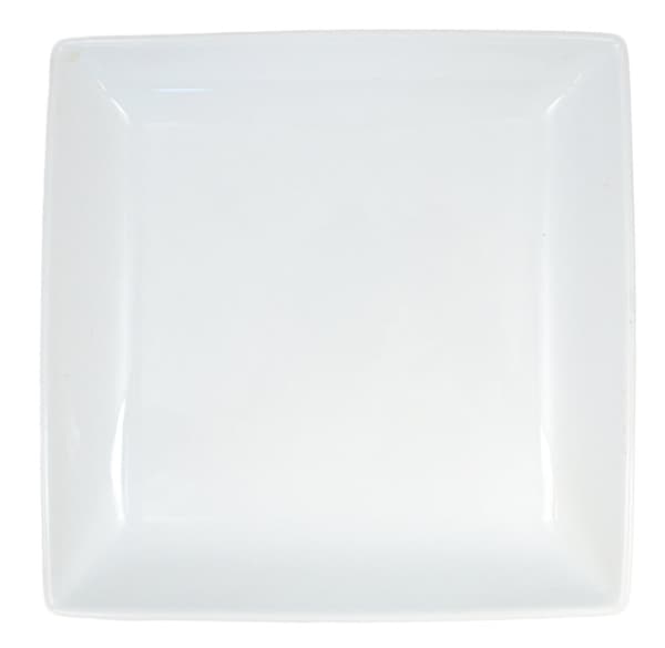 Firkantet porcelænstallerken - dyb - 4-pakning