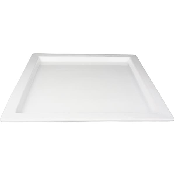 Dyb stor porcelænstallerken - firkantet - 4-pakning