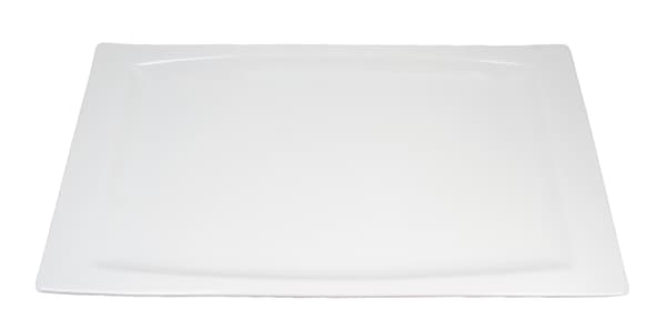 Rektangulær porcelænstallerken - blødt formet - 4-pakning
