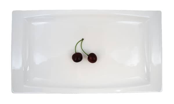 Rektangulær porcelænstallerken - blødt formet - 4-pakning