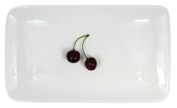 Rektangulær porcelænstallerken med afrundet kant - 8 stk.