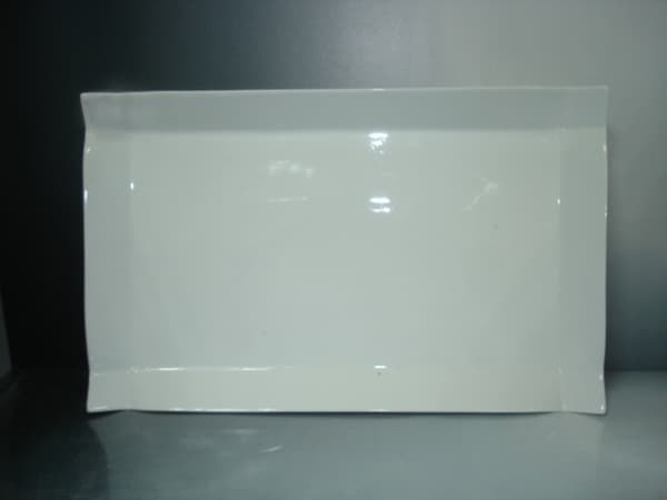 Rektangulær porcelænstallerken med foldede kanter - 10 stk.