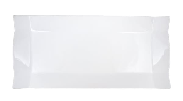 Rektangulær porcelænstallerken med foldede kanter - 10 stk.