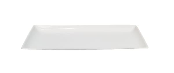 Rektangulær porcelænstallerken med blød kant - 4 pakker