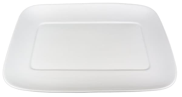 Aflang porcelænstallerken - afrundede kanter - 6 stk.