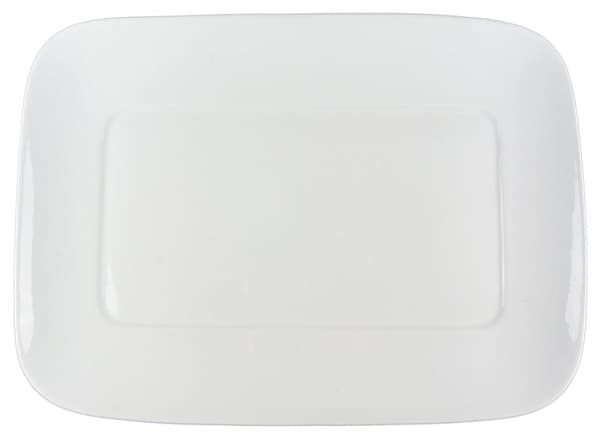 Aflang porcelænstallerken - afrundede kanter - 6 stk.