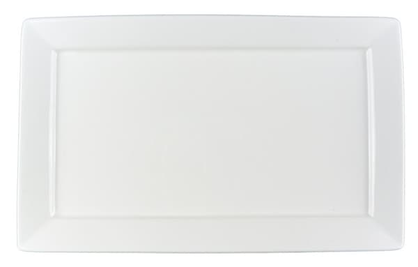 Rektangulær porcelænstallerken traditionel - 6-pak