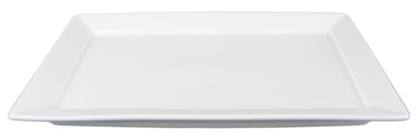 Rektangulær porcelænstallerken traditionel - 6-pak