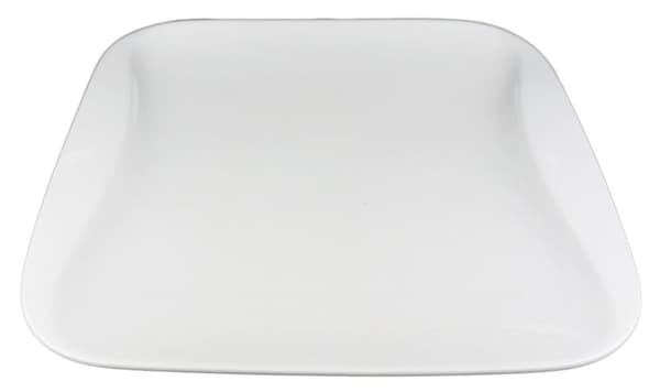 Firkantet porcelænstallerken medium - afrundet kant - 6-pak