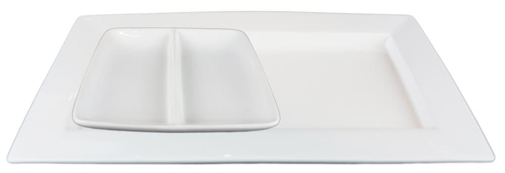 Tallrik Rektangulär + Minifat 2-delad - 12 delar