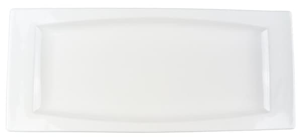 Rektangulær tallerken i porcelæn - Oblong Soft-Shaped - 6-pack