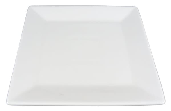 Firkantet porcelænstallerken - skrå kanter - 10 stk.