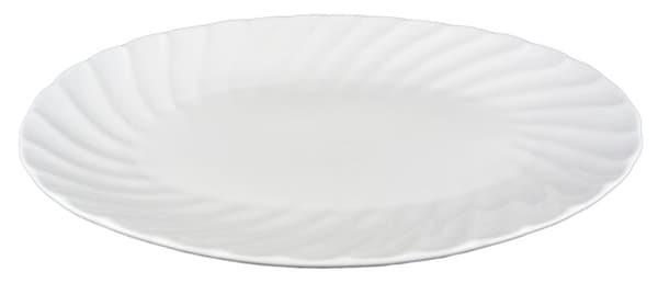 Stor porcelænstallerken med bølget kant - 4 stk.