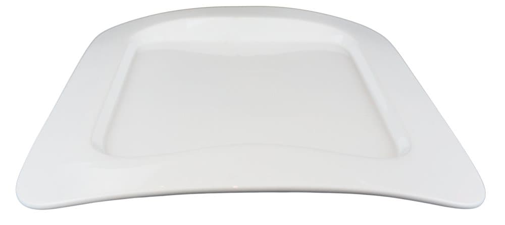 Fyrkantig Tallrik Stor- Bågformad Upphöjd Kant - 4 pack