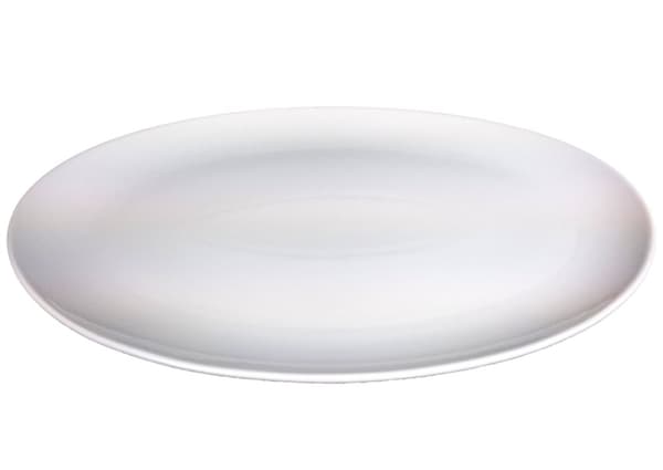 Stor porcelænstallerken - oval - 4-pakning