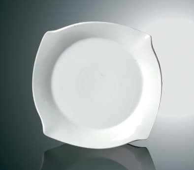 Firkantet porcelænstallerken - Spiral - 4-pakning