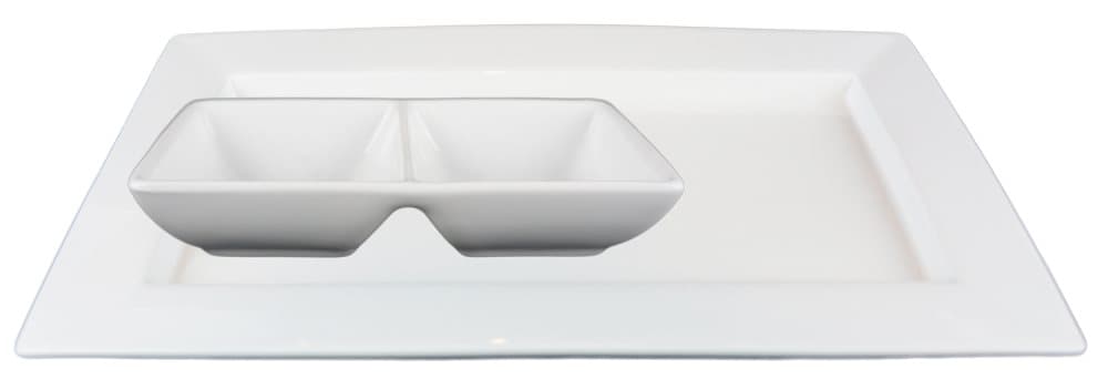 Tallrik Rektangulär + Skål 2-delad - 12 delar