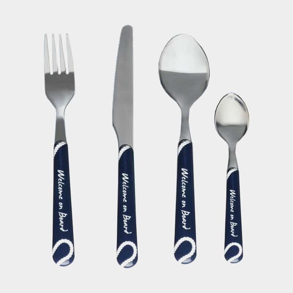 Bestickset Marine Business Welcome On Board, vit/blå, 24 delar
