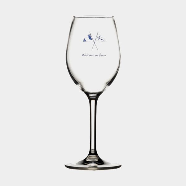 Vinglas i plast Marine Business Welcome On Board, non-slip, vit/blå, 33 cl, 6-pack