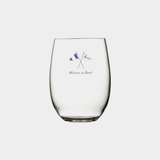 Plastglas Marine Business Welcome On Board, non-slip, vit/blå, 59 cl, 6-pack