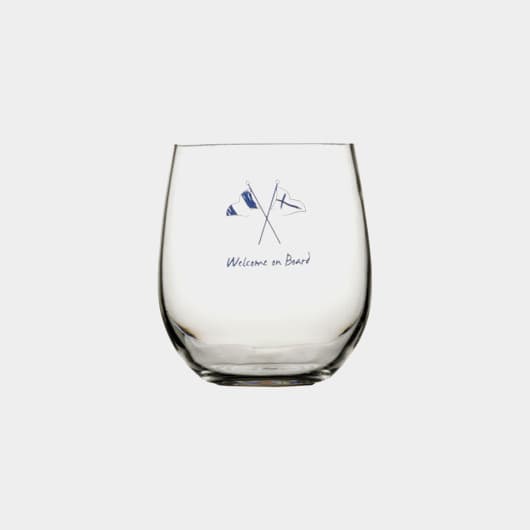 Plastglas Marine Business Welcome On Board, non-slip, vit/blå, 41 cl, 6-pack