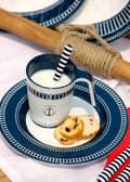 Miniatyrbild 2 av 2: Kaffe/tekoppar i melamin Marine Business Sailor Soul, non-slip, vit/blå, 35 cl / 350 ml, 6-pack