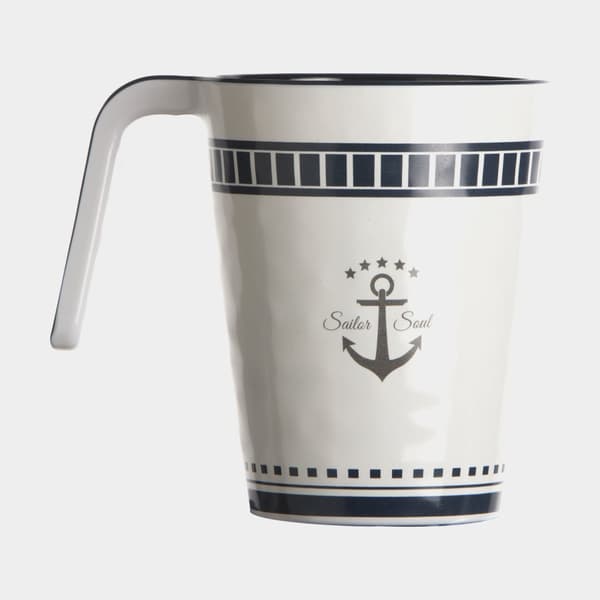 Kaffe/tekoppar i melamin Marine Business Sailor Soul, non-slip, vit/blå, 35 cl / 350 ml, 6-pack