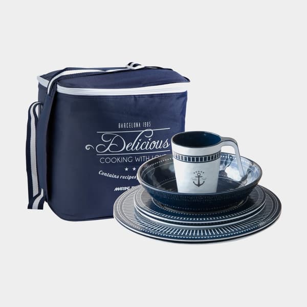 Melaminservis Marine Business Sailor Soul, vit/blå, 17 delar