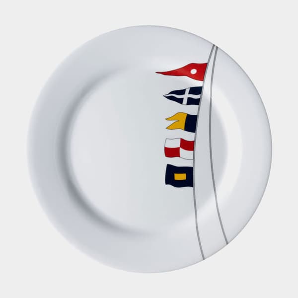 Melamintallrikar Marine Business Regata, non-slip, vit/mönstrad, 25 cm, 6-pack