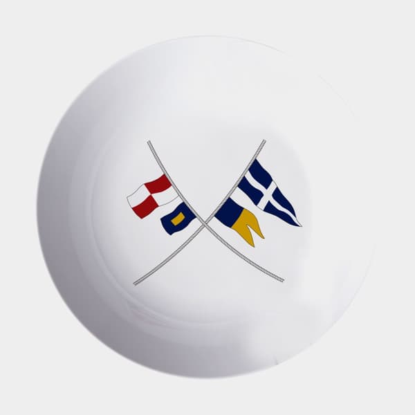 Skålar i melamin Marine Business Regata, non-slip, vit/mönstrad, 15 cm, 6-pack
