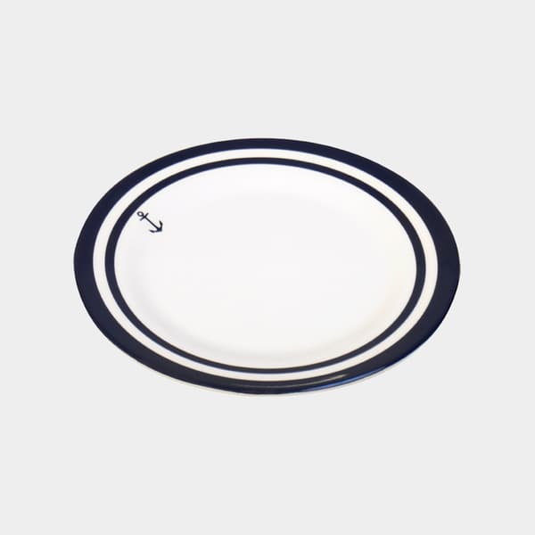 Melaminassietter 1852-Marine Non-slip, vit/blå, 20 cm, 6-pack