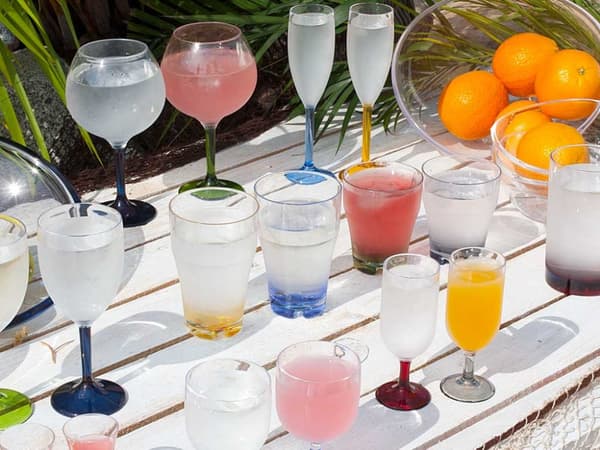 Vinglas i plast Marine Business Party Colors, transparent/flerfärgad, 20 cl, 6-pack