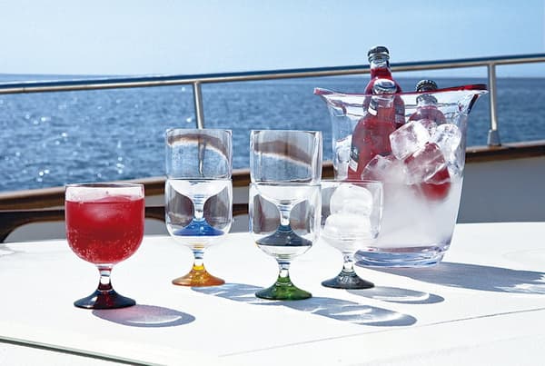 Vinglas i plast Marine Business Party Colors, transparent/flerfärgad, 20 cl, 6-pack