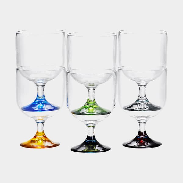 Vinglas i plast Marine Business Party Colors, transparent/flerfärgad, 20 cl, 6-pack