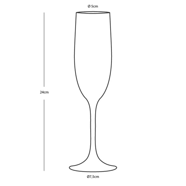 Champagneglas i plast Marine Business Pacific, non-slip, transparent, 24 cl, 6-pack
