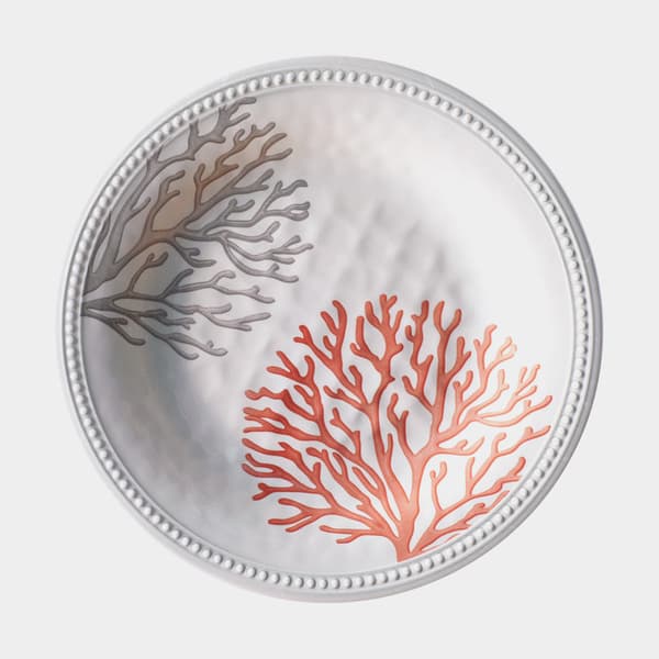 Melamintallrikar Marine Business Harmony Coral, vit/orange, 27 cm, 6-pack