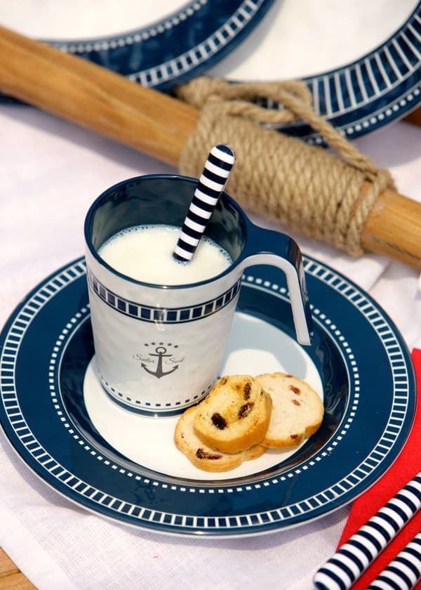 Melaminservis Marine Business Sailor Soul, vit/blå, 25 delar