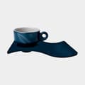 Miniatyrbild 1 av 2: Espressokoppar i melamin med fat Marine Business Living, non-slip, vit/blå, 8 cl / 80 ml, 6-pack