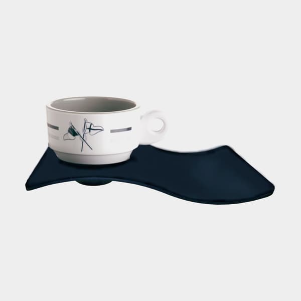 Espressokoppar i melamin med fat Marine Business Welcome On Board, non-slip, vit/blå, 8 cl / 80 ml, 6-pack