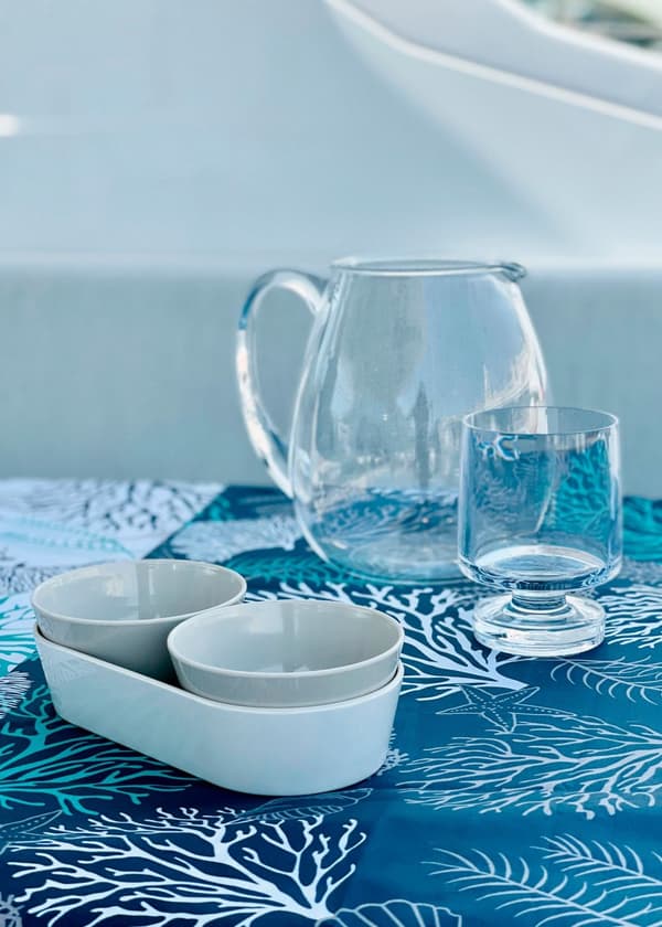 Vaxduk i textil Marine Business Coastal Plastified White, vit, 130 x 155 cm