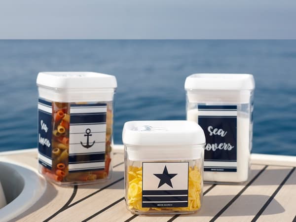 Förvaringsburkar i plast Marine Business Canisters Sea Lovers, transparent, 4-pack