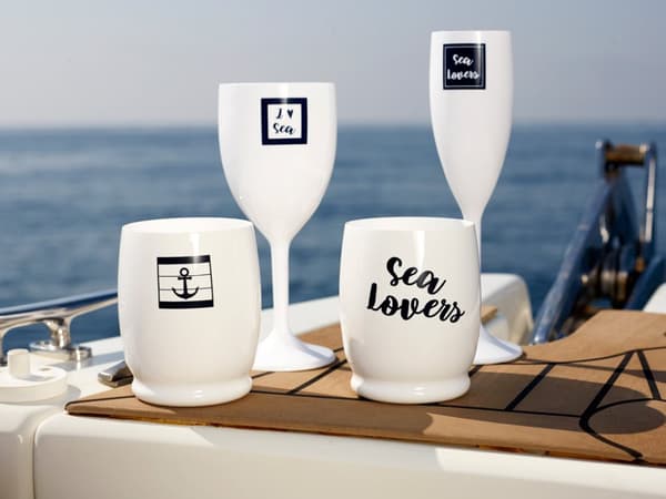 Plastglas Marine Business Party Sea Lovers Anchor, vit, 35 cl, 6-pack